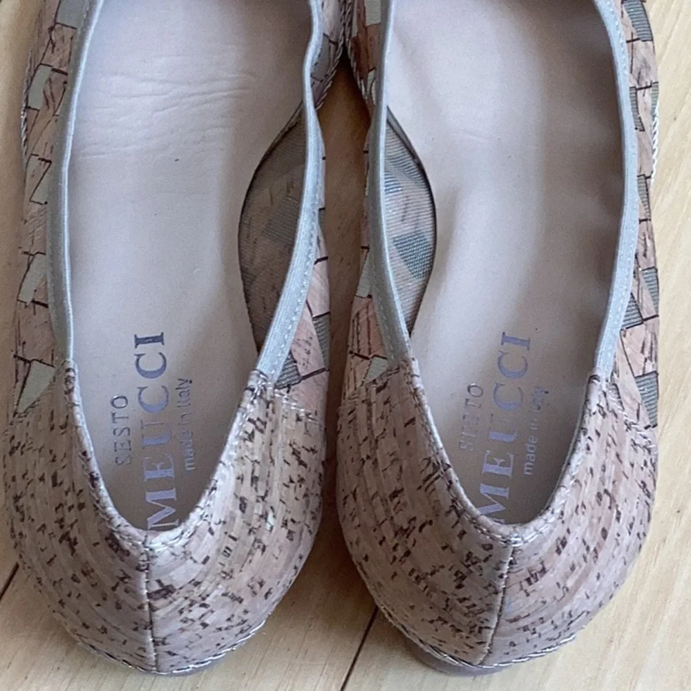 Sesto Meucci made in Italy Mabyn Cork Patterned Wedges. Women’s size 9